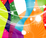 orange red green abstract stars